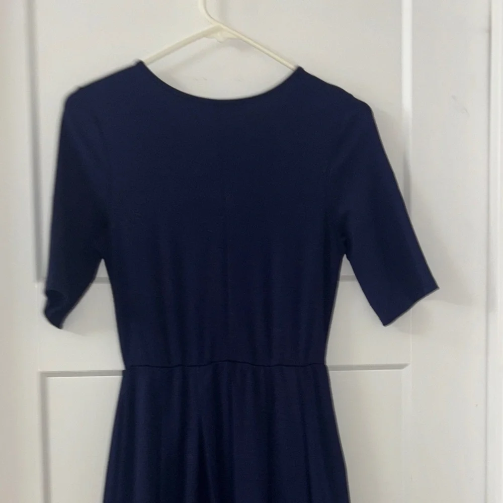 Brigitte Brianna Navy/ Dark Blue Midi A Line, Fit and Flare Dress - Picture 6 of 8